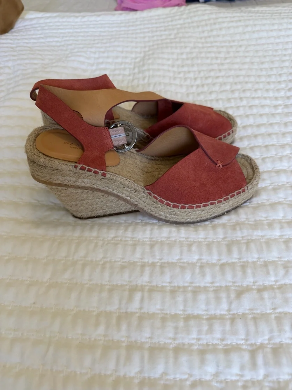 rag & bone Rust Suede Espadrille Sandals